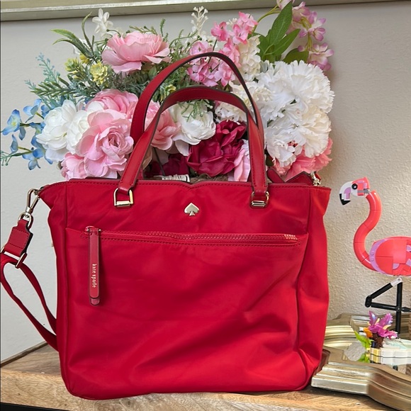 kate spade Handbags - Kate Spade Red nylon Tote with Versatile Design
